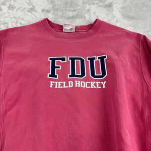 Vtg Champion Reverse Weave Sweatshirt Mens M Pink Crew Neck Field Hockey College